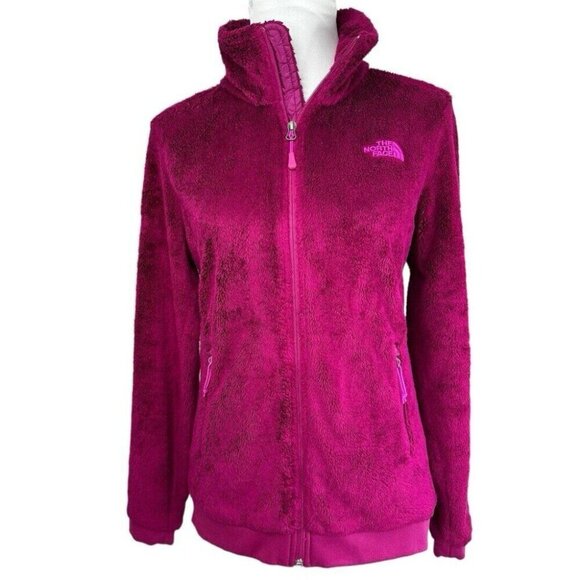 The North Face Women’s Magenta Pink Osito Teddy Full Zip Jacket S/C37 - Picture 1 of 15